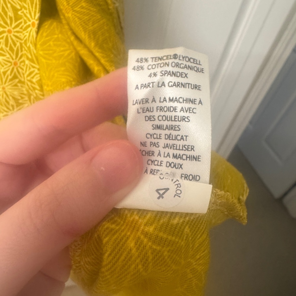 Toad&Co Yellow Floral Wrap Midi Dress Boho Summer Travel Casual Size M - Picture 7 of 10
